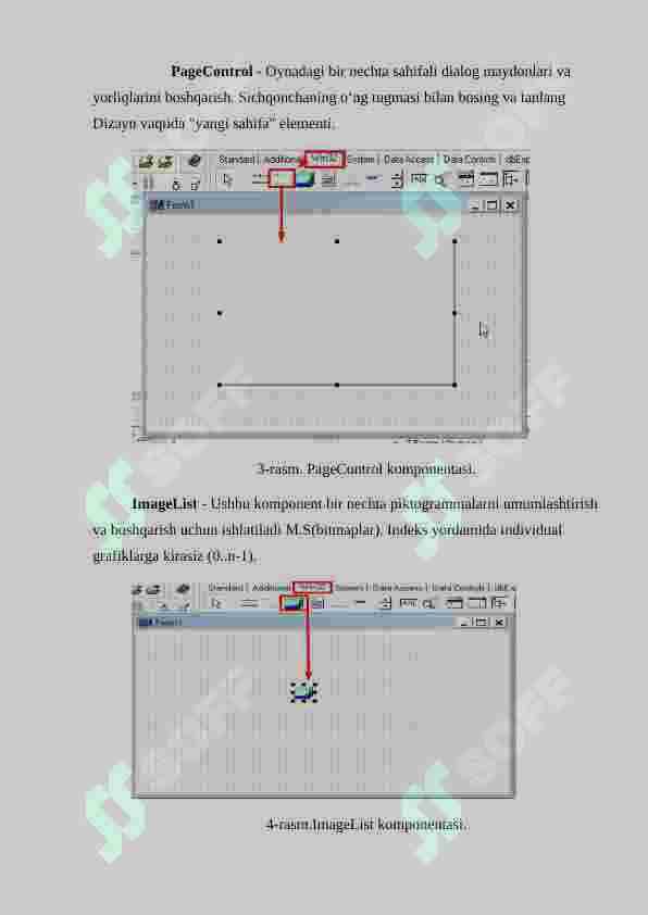 : C++ Builder dasturlash muhitining Win32 komponentalar palitrasidan foydalanish 6