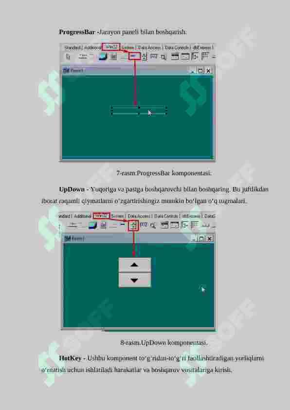 : C++ Builder dasturlash muhitining Win32 komponentalar palitrasidan foydalanish 8