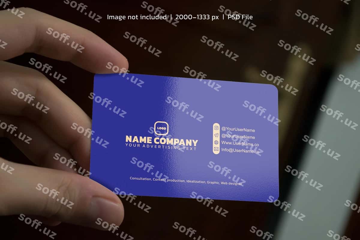 Biznes karta maketi qo'lda bepul psd | Business card mockup hand free psd 1