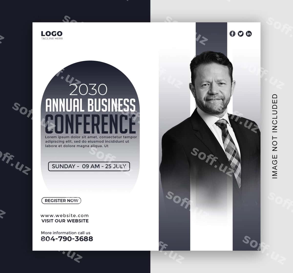 Biznes vizit kartasi erkak kostyum va galstuk bilan | Business card with man suit tie 1