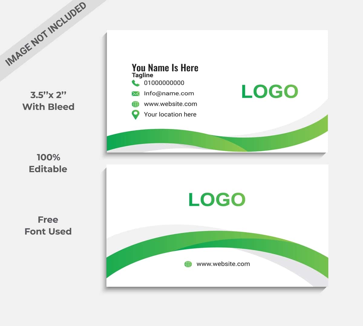 Yashil biznes karta | Green business card 1