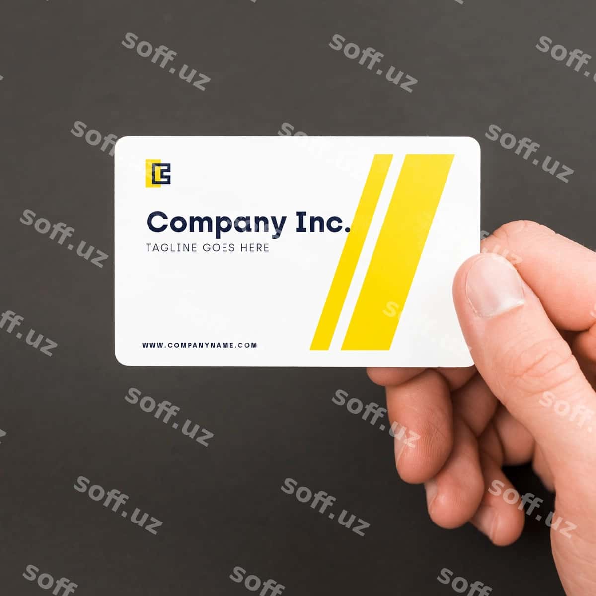 Bizznesmen biznes karta namunasi bilan | Businessman with business card mockup 1