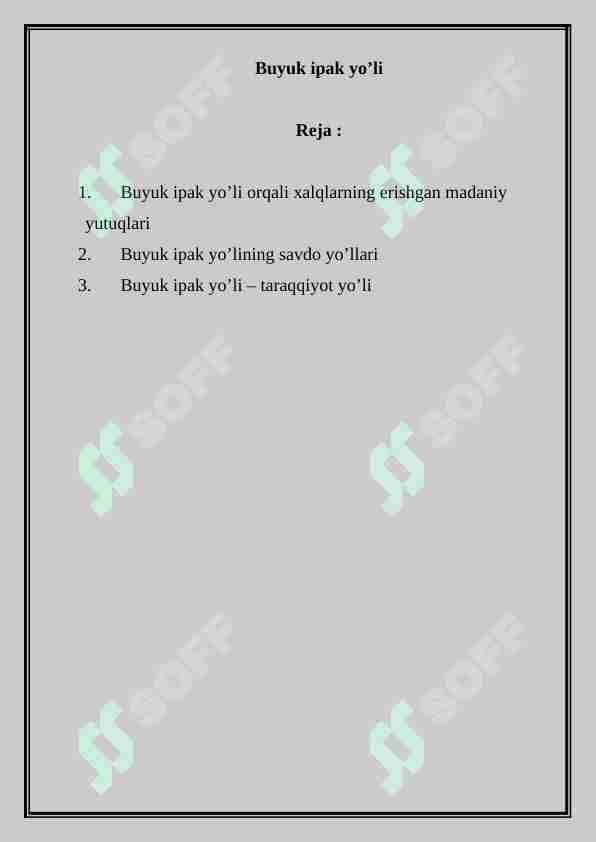buyuk ipak yo'li