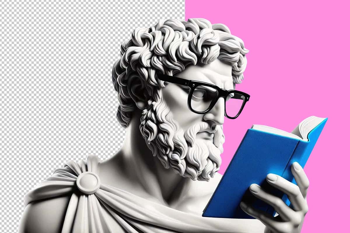 Inson haykali haykali ko'zoynak bilan kitob o'qiydi, uning yuzi shaffof | Human sculpture statue reading book with glasses his face transparent 1