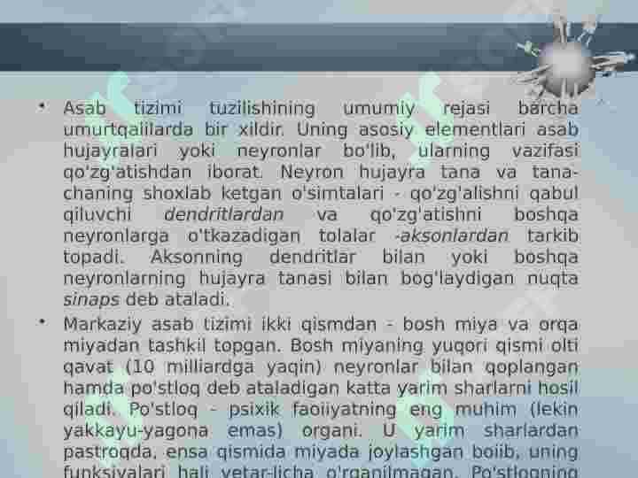 Psixologiyaning tabiiy-ilmiy asoslari 8