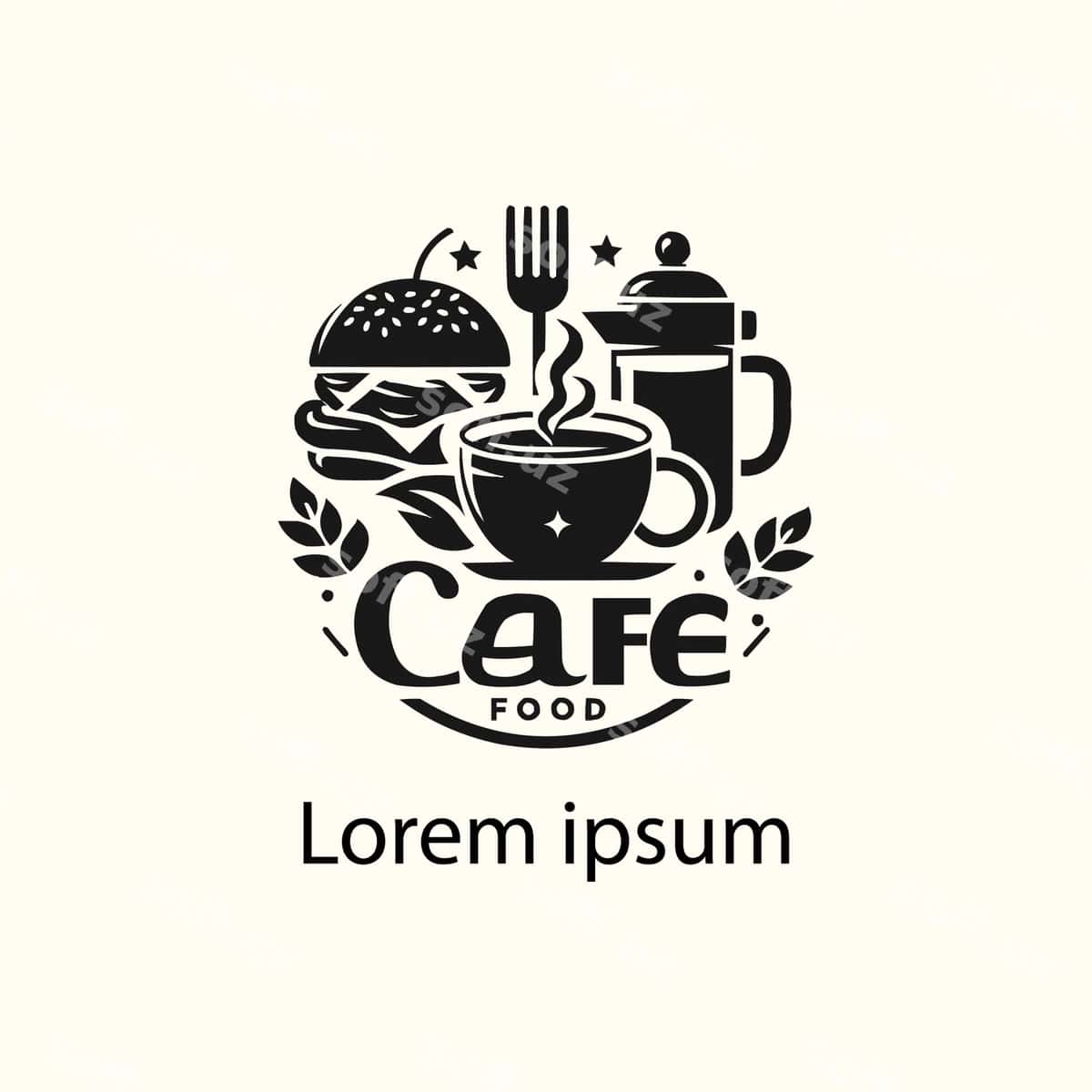 Kafe taomlari logotipini o'z brendingiz dizaynida yarating | Cafe food logo design your brand 1