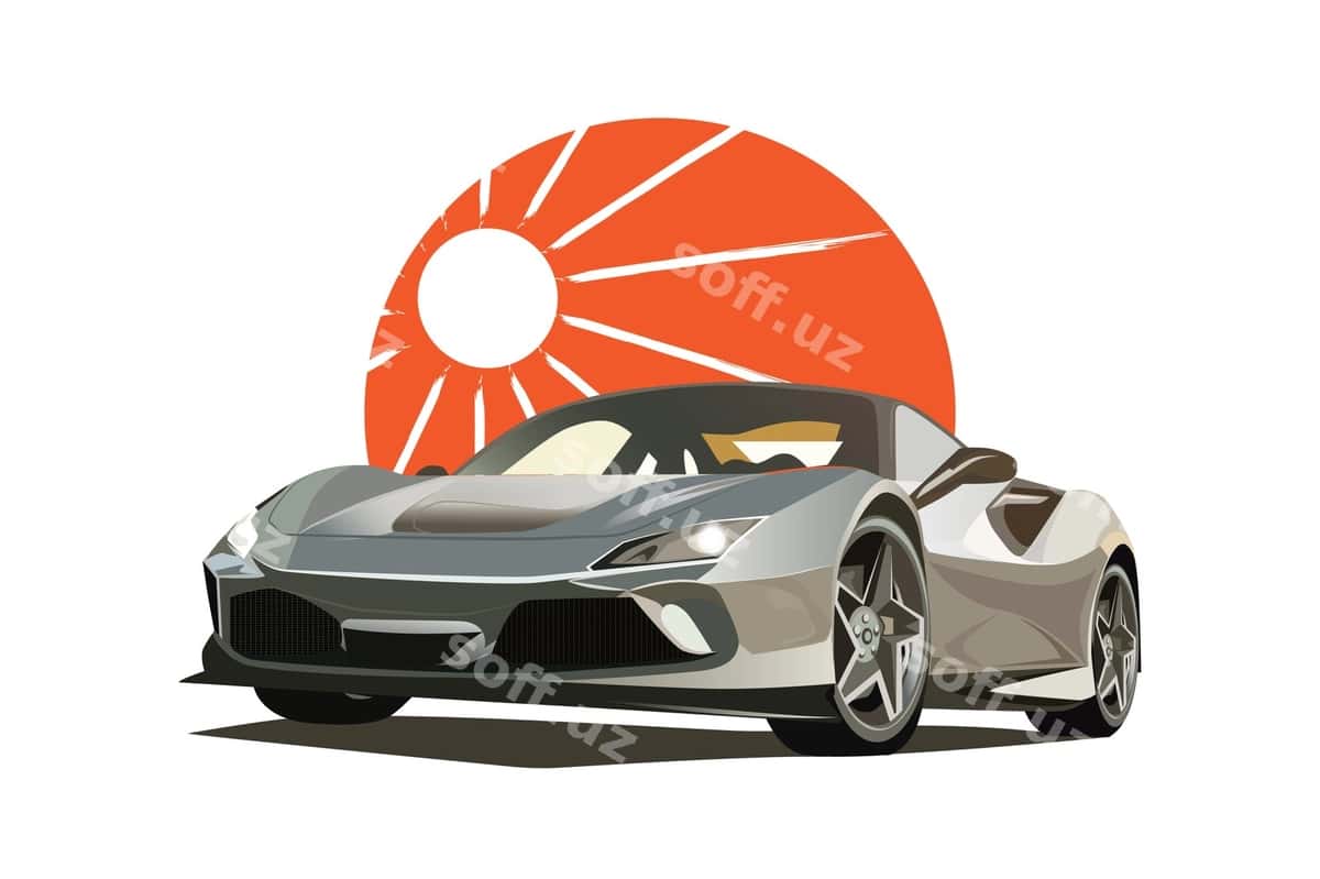 Mashina illustratsiyasi to'liq rangli | Car illustration full color 1
