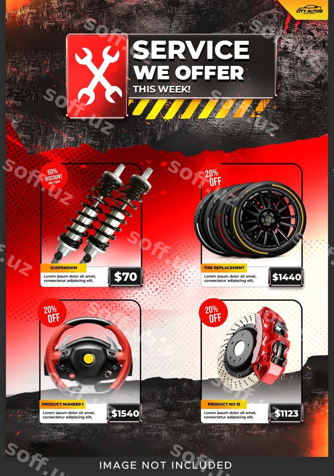 Avtomobil eki sotuv reklama flyeri | Car parts sale advertisement flyer 1