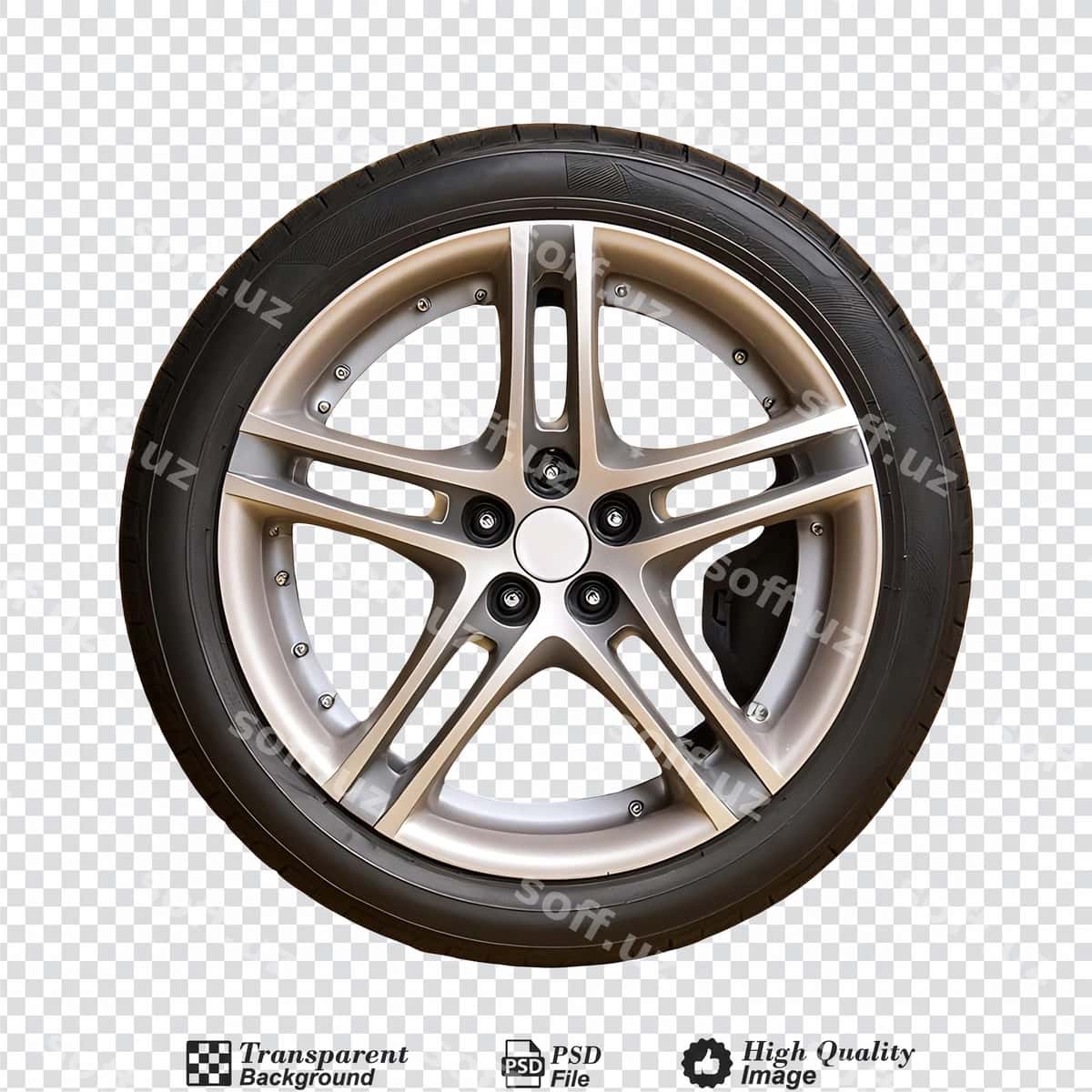 Mashina g'ildiragi ajraltirilgan shaffof fonda | Car wheel isolated transparent background 1