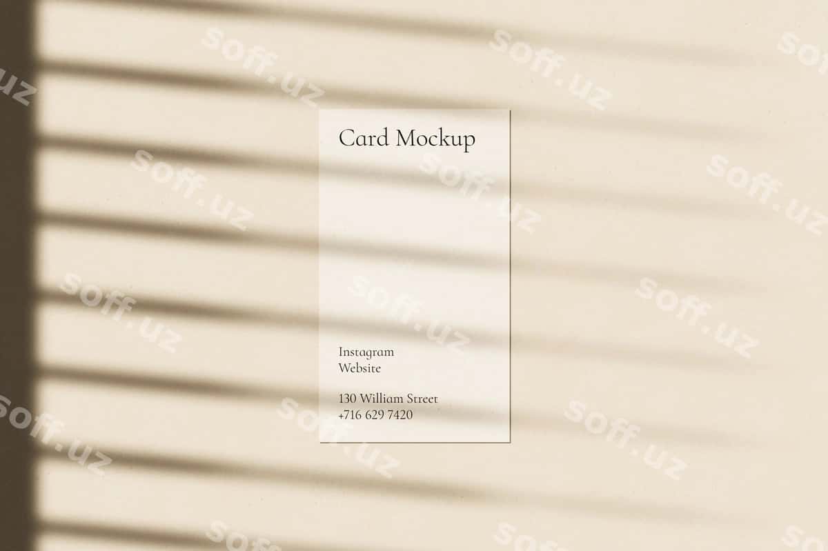 Karta namunasi oq qog'ozda ko'rsatilgan | Card mockup is shown white paper 1