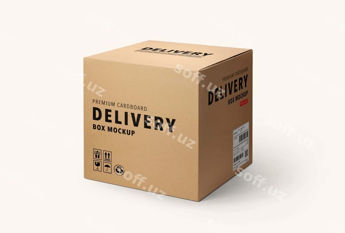 Karton qog'oz qutisi packeta modeli | Cardboard paper box packaging mockup 1