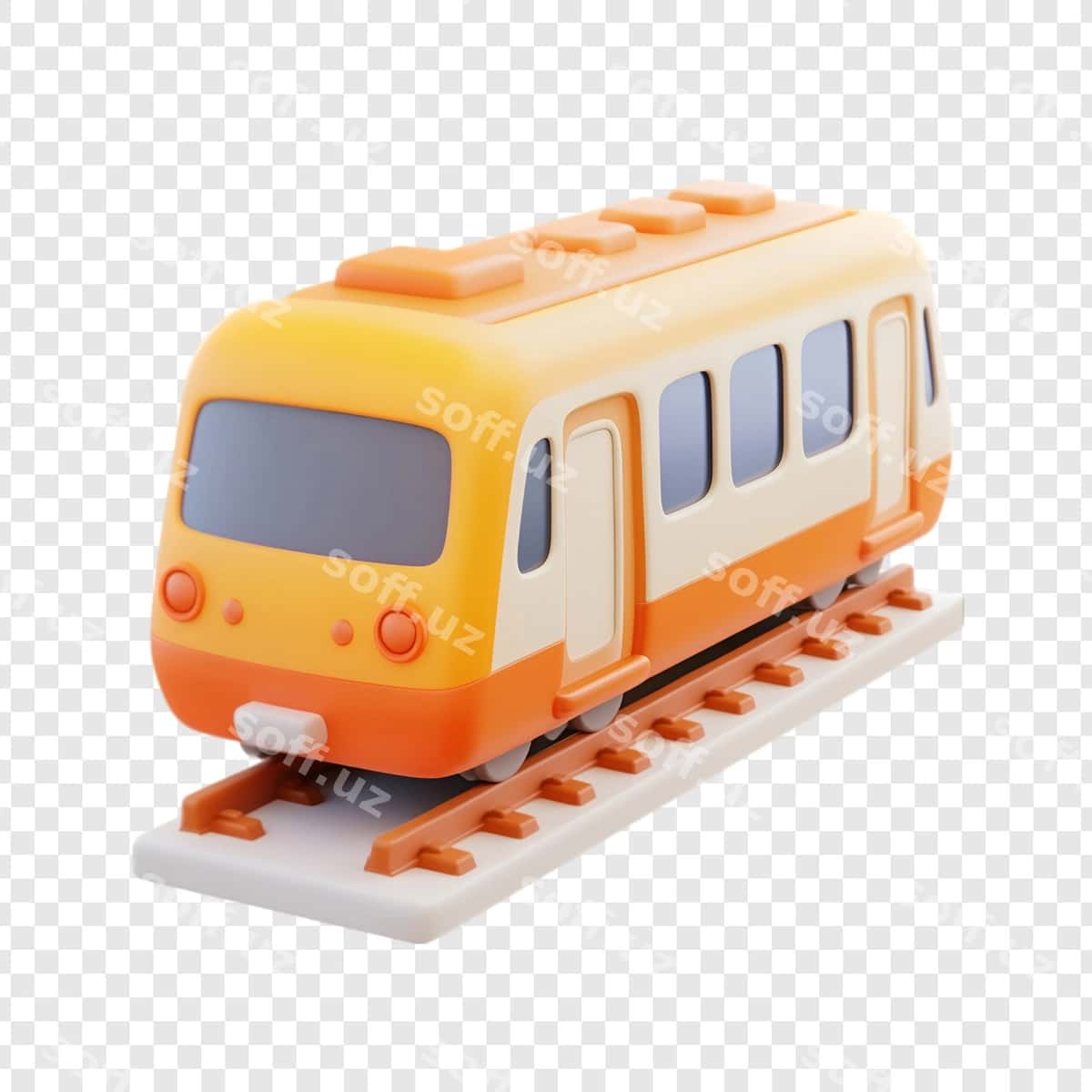 Karyakatur 3d render temir yo'li | Cartoon 3d render train tracks 1