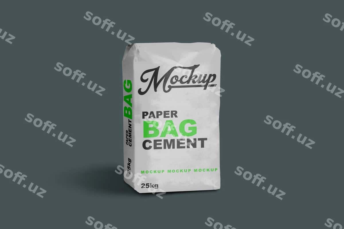 Puskportret tsement meshkasi | Cement bag mockup 1