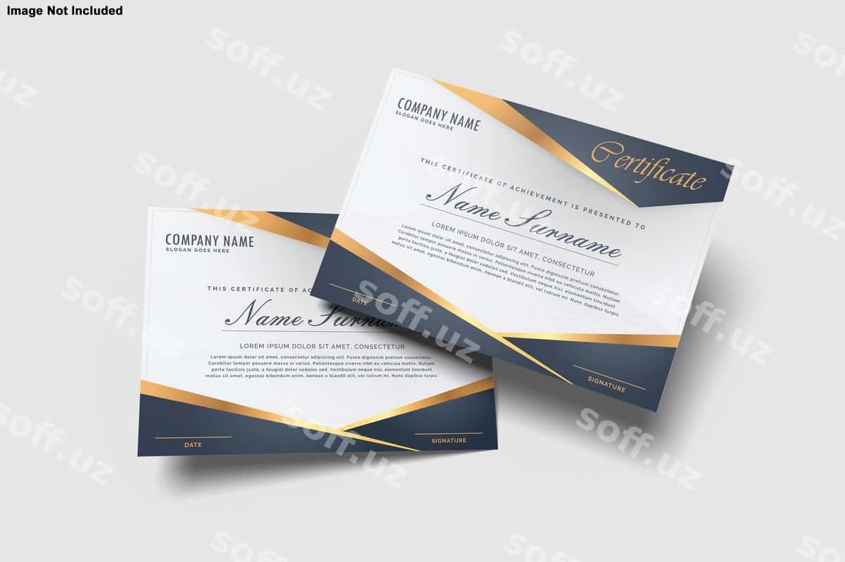 Guvohnoma dizayn namunasi | Certificate design mockup 1