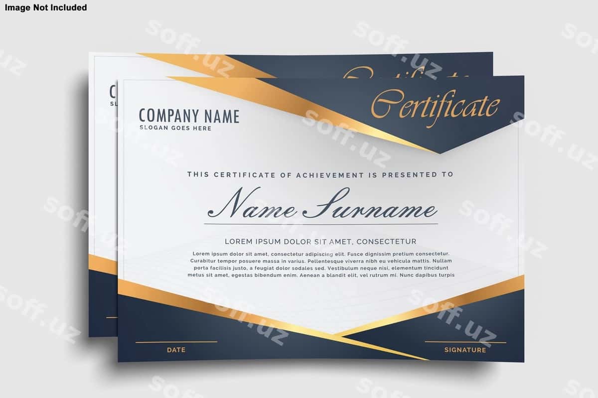 Guvohnoma dizayn namunasi | Certificate design mockup 1
