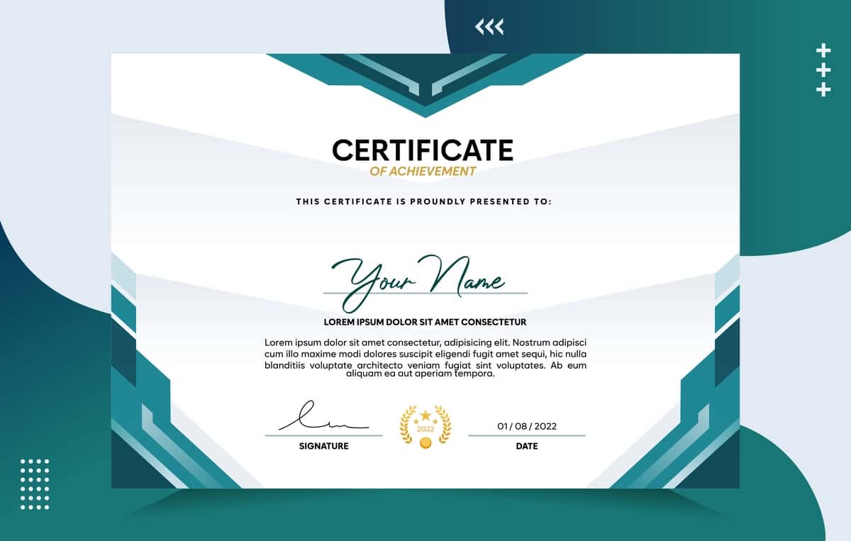 Zamonaviy yutuqlar sertifikat shablon | Modern achievement certificate template 1