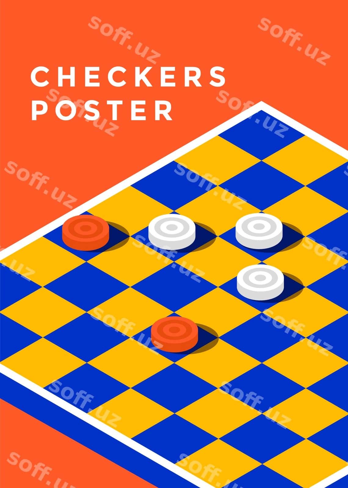 Shashka o'yin posteri | Checkers game poster 1