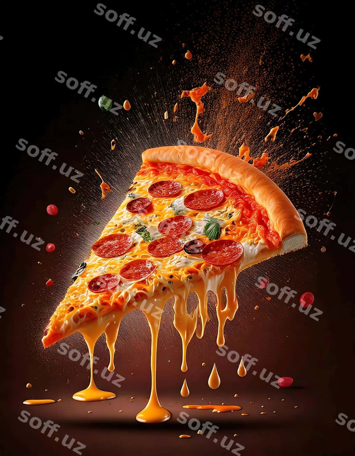 Pishotli Peperoni Pitsa Hursandi | Cheesy pepperoni pizza delight 1