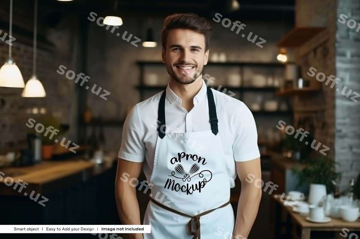 Oshpaz favriki namunasi | Chefs apron mockup 1