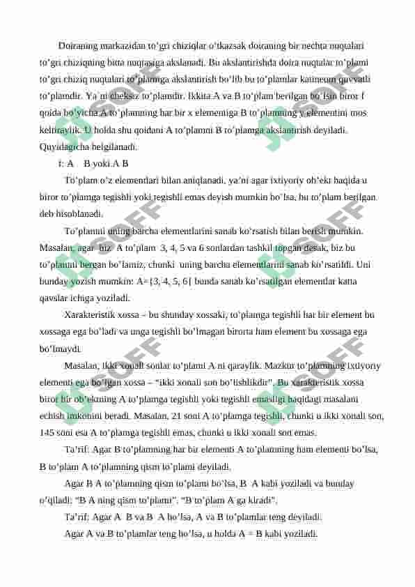 Chekli to‘plamlar qism to‘plamlari sonini aniqlash usullari 5