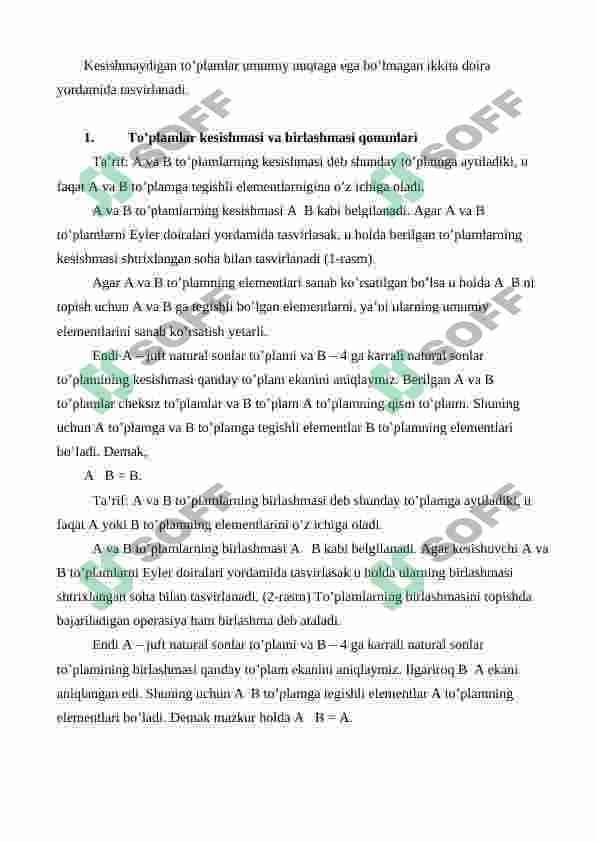 Chekli to‘plamlar qism to‘plamlari sonini aniqlash usullari 6