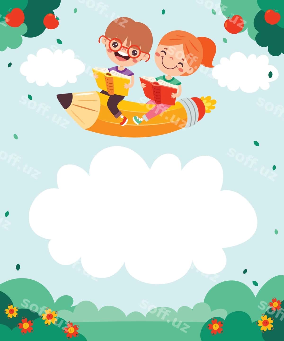 Bolalar kitob o'qiyotgan qalam | Children reading book pencil 1