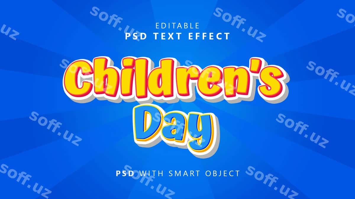 Bolalar kuni matn effekti | Children s day text effect 1