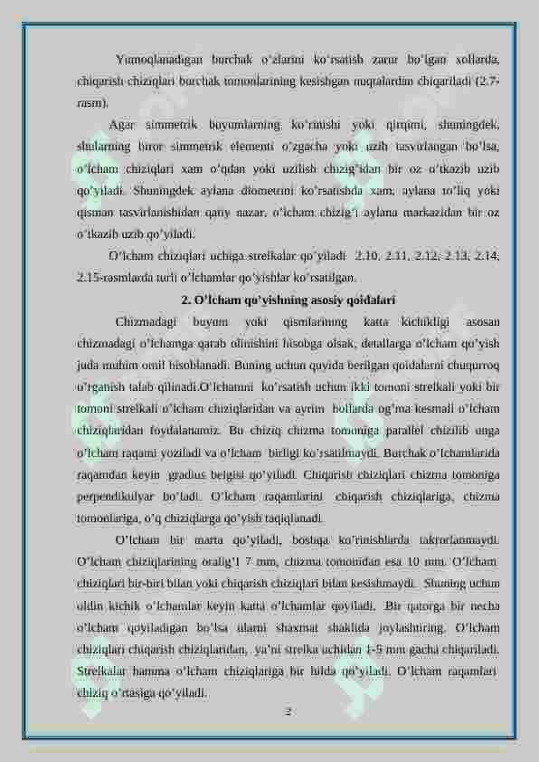 Chizmalarda o‘lchamlar qo‘yish 2