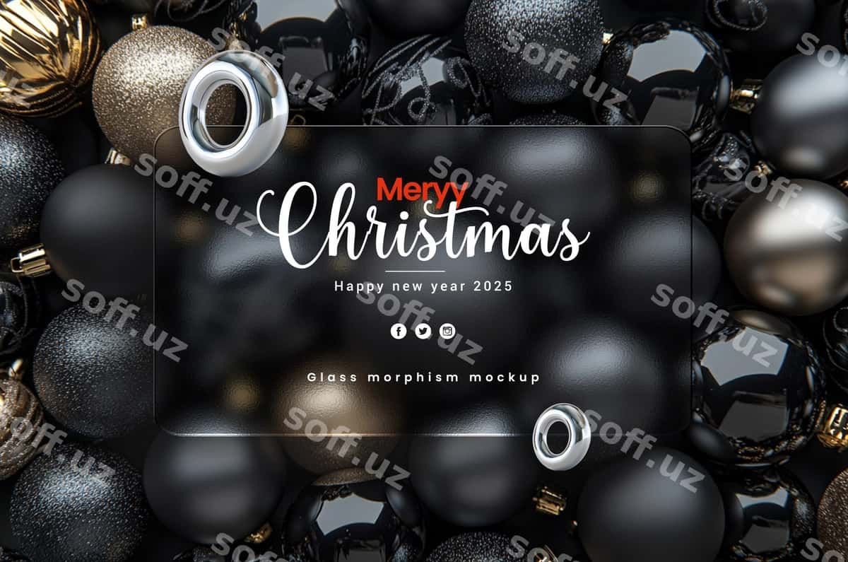 Christmas stakan morphizm mockup | Christmas glass morphisim mockup 1
