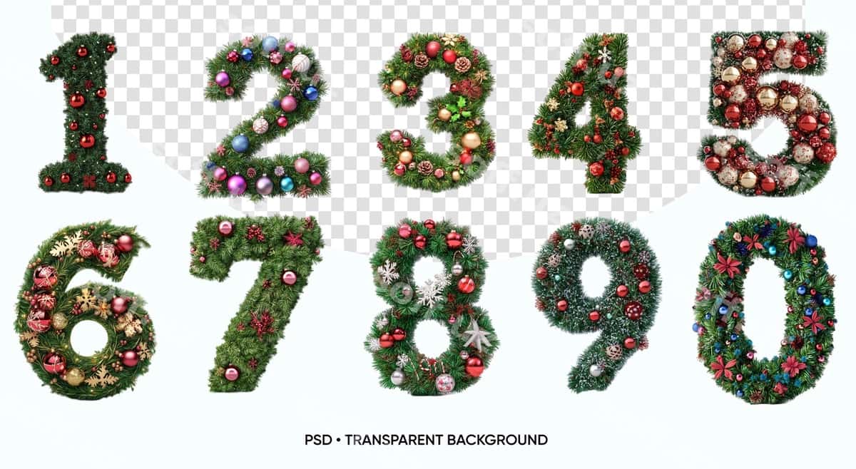 Rojdestvo sonlari daraxt tarmoqlaridan | Christmas numbers from tree branches 1
