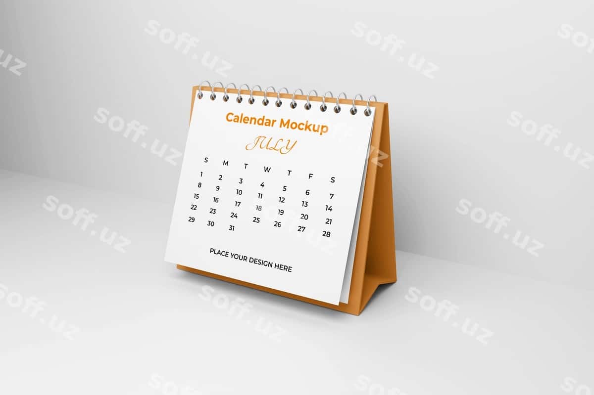 Toza namuna kalendar | Clean mockup calendar 1