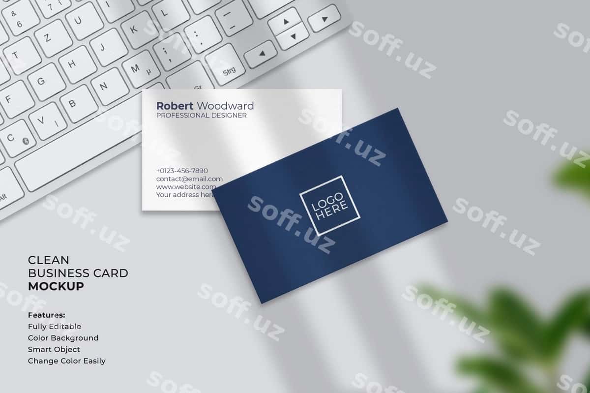 Toza zamonaviy biznes karta mockup | Clean modern business card mockup 1