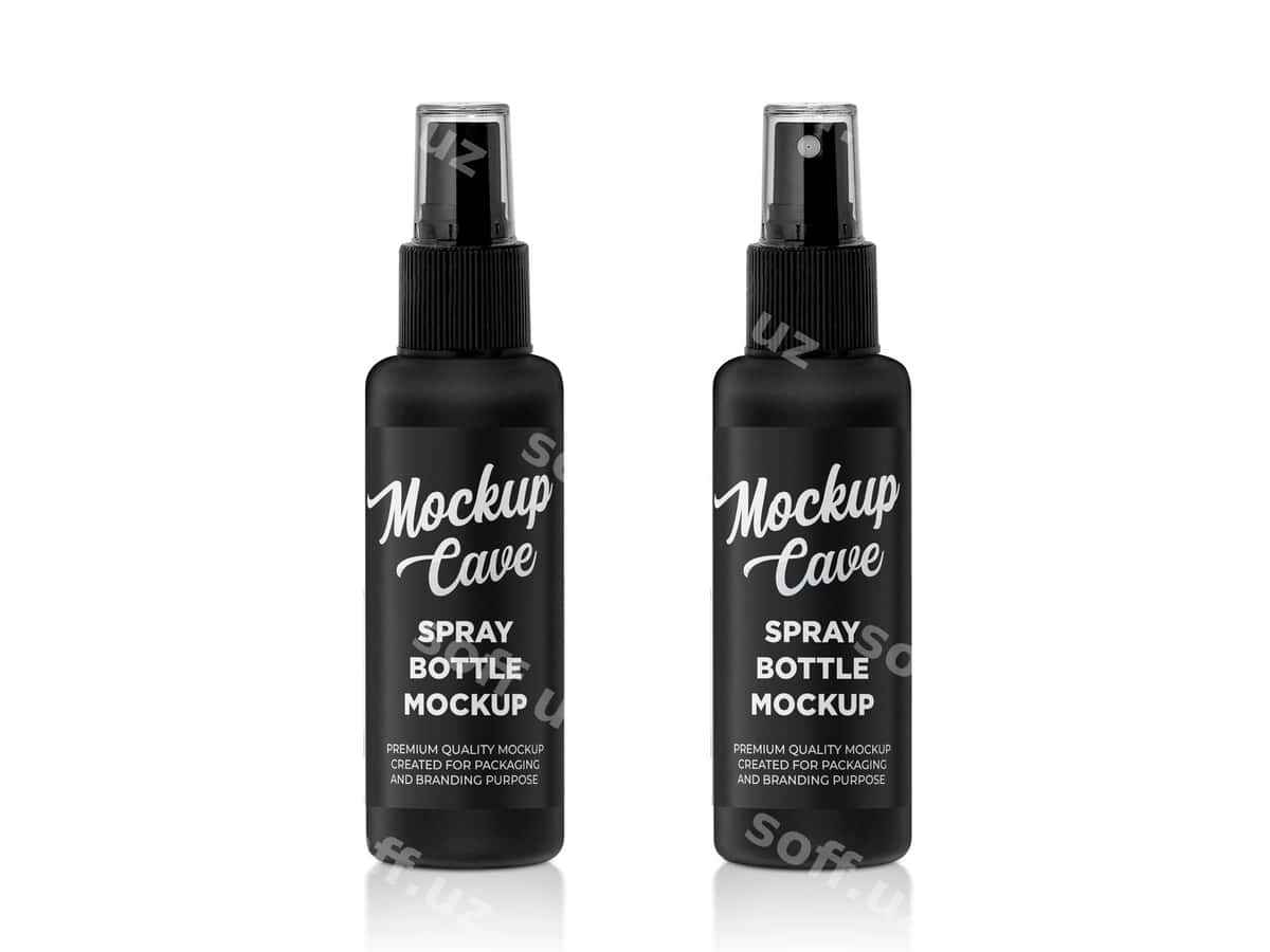 Shaffof stakan sprey flakon namunasi | Clear glass spray bottle mockup 1