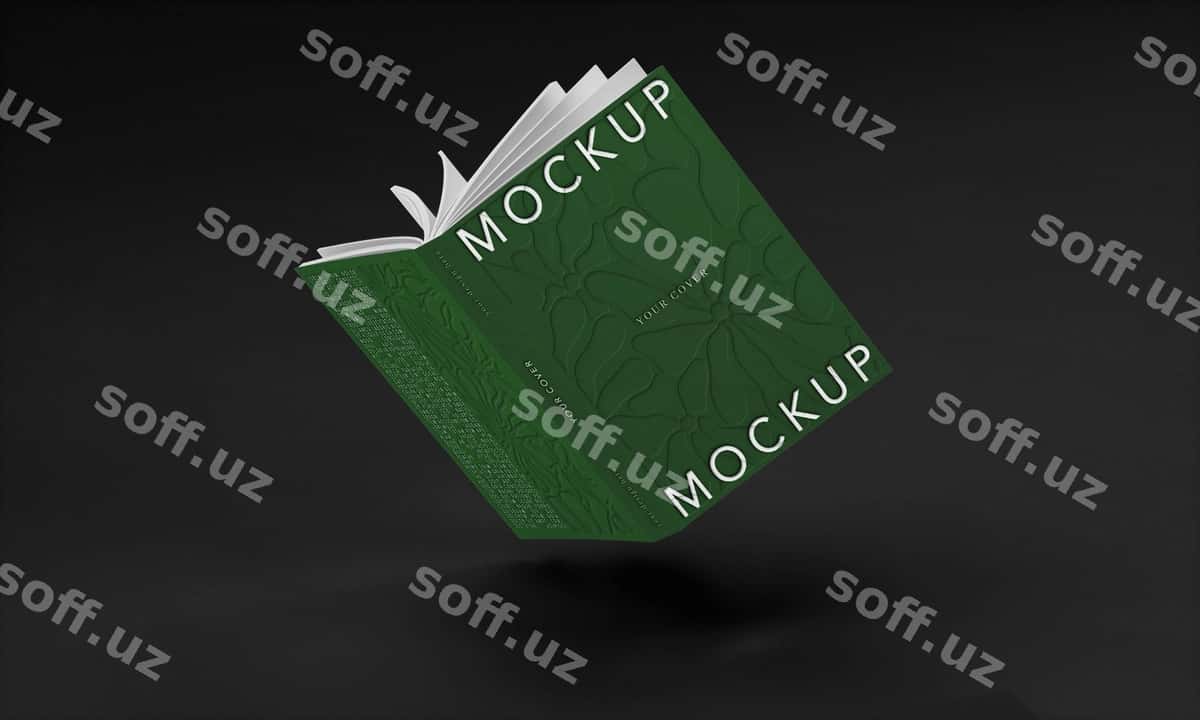 Yaqin rasm kitob qoplashi mockup | Close up book cover mockup 1