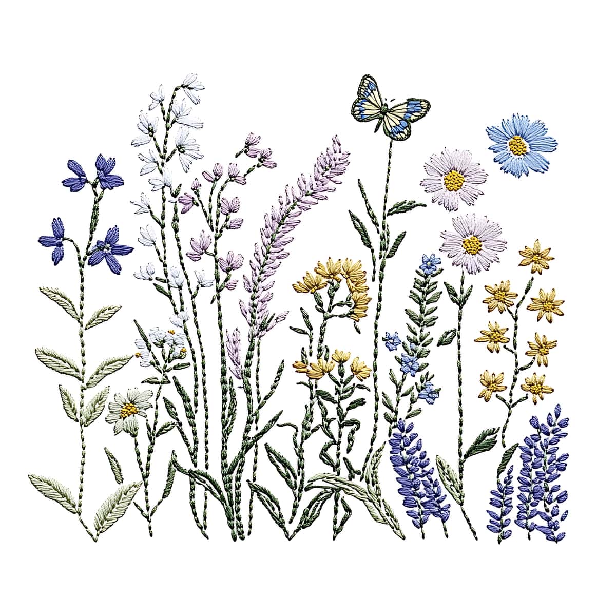 Usti kapalak bilan bir dasta gullarni yoping | Close up bunch flowers with butterfly top 1