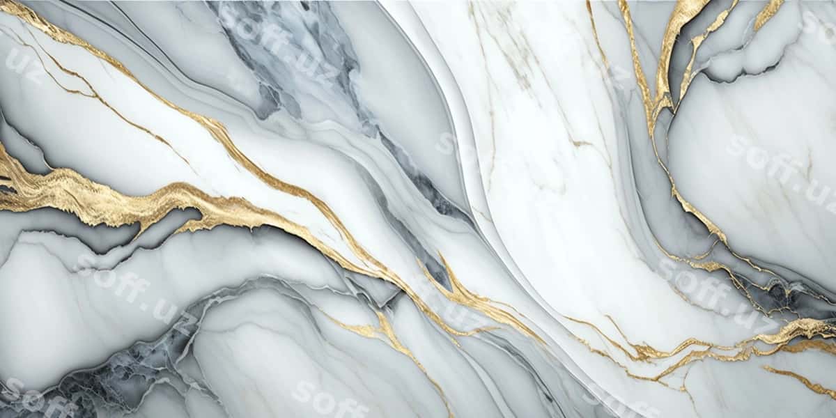 Yaqinlikdagi marmar devor oltin shaxzodalar bilan | Close up marble wall with gold stripes 1
