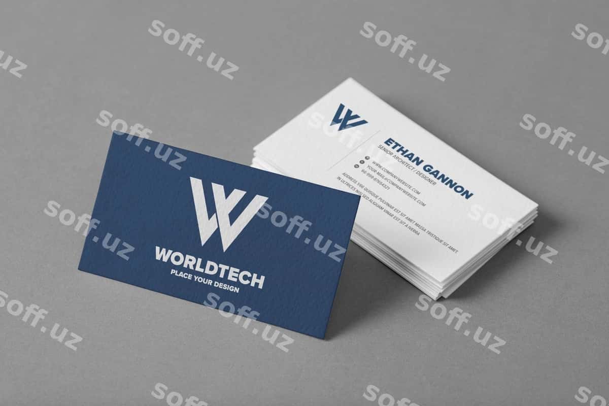 Yaqin rasm minimal biznes karta mockup | Close up minimal business card mockup 1