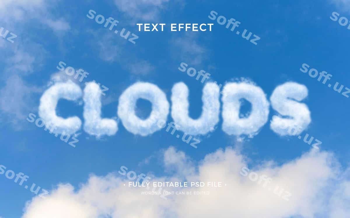 Bulutlar matn effekti | Clouds text effect 1