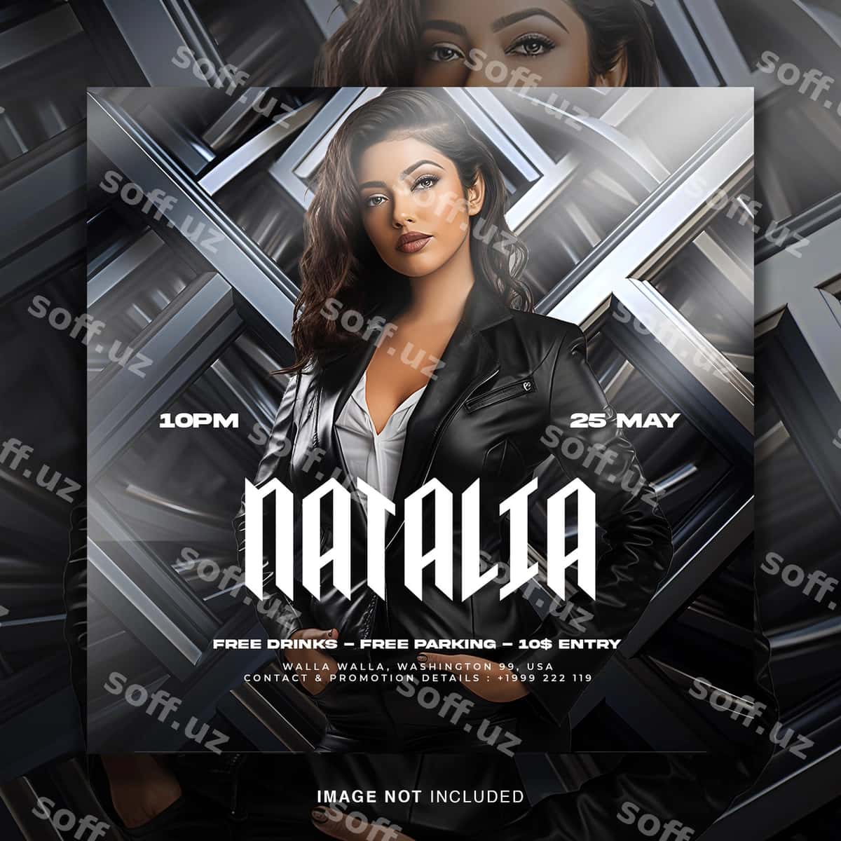 Klub DJ to'yxona flyeri sotsial media posti | Club dj party flyer social media post 1