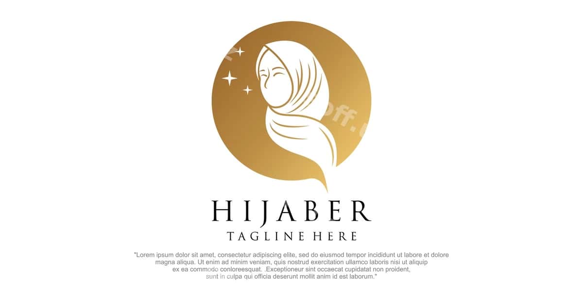 Ijodkor Hijobki ayollar Logo dizayn shabloni | Creative hijab women logo design template 1
