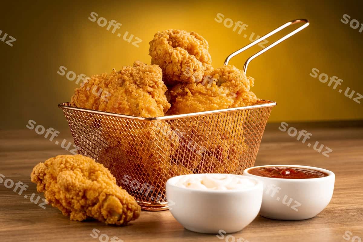 Qurqatilgan qovurilgan tovuq savati | Crispy fried chicken basket 1