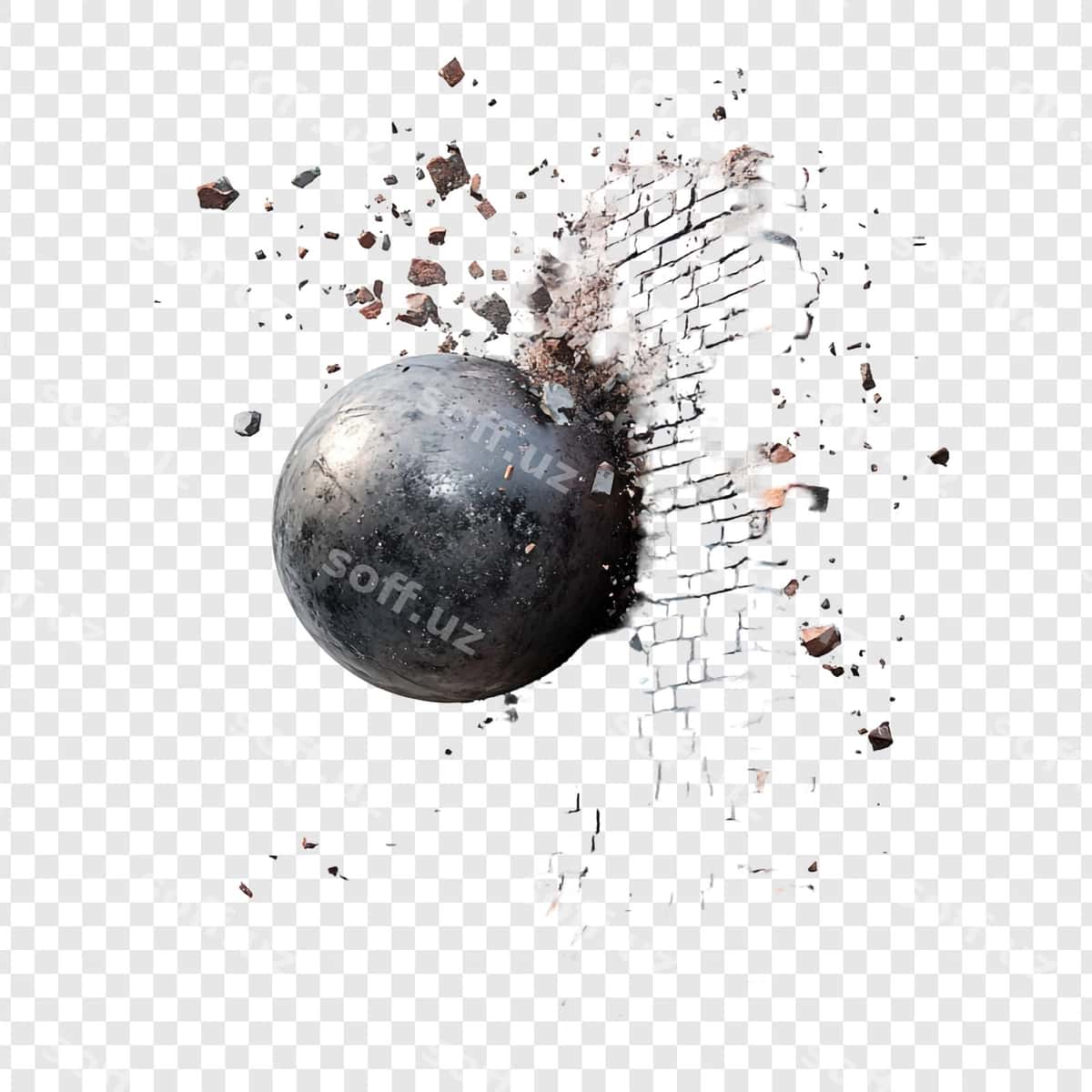 Chorshovchi guruchli shar | Crumbling brick sphere 1