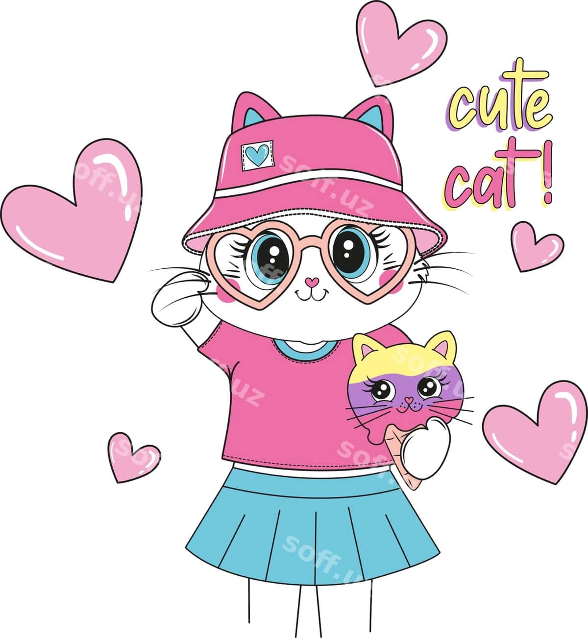 Chiroyli mushuk sevgi qiz moda | Cute cat love girl fashion 1