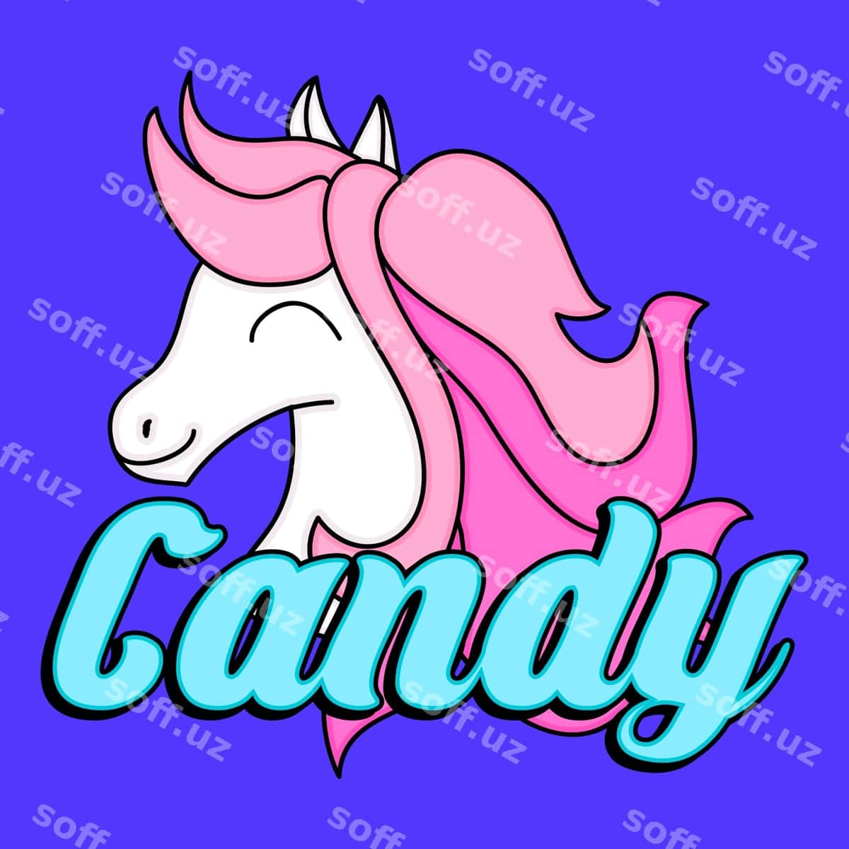 Chiroyli baxtli yelkan qizil sochli | Cute happy unicorn with pink hair 1