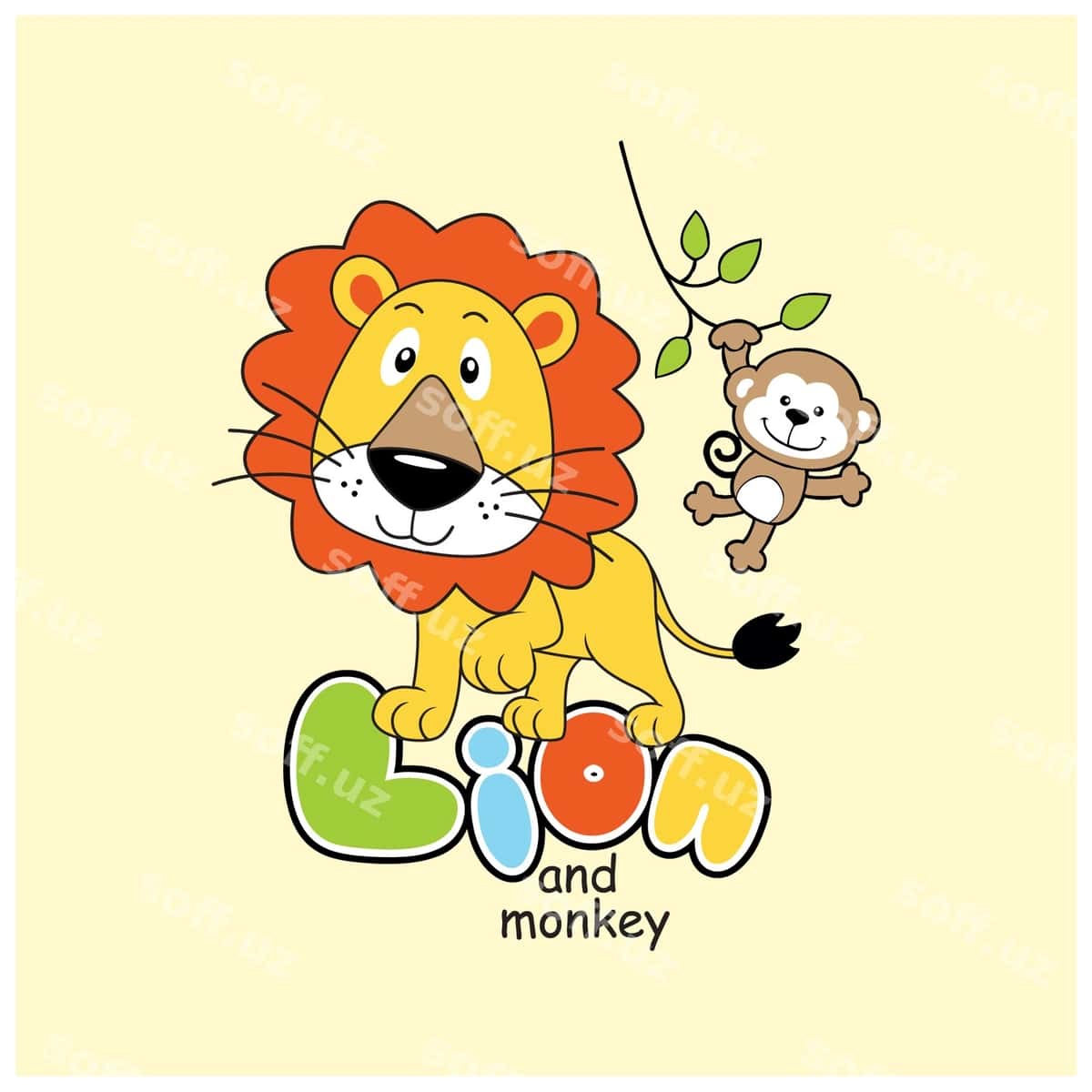 Mashhur sher karykatur vektor illustratsiyasi | Cute lion cartoon vector illustration 1