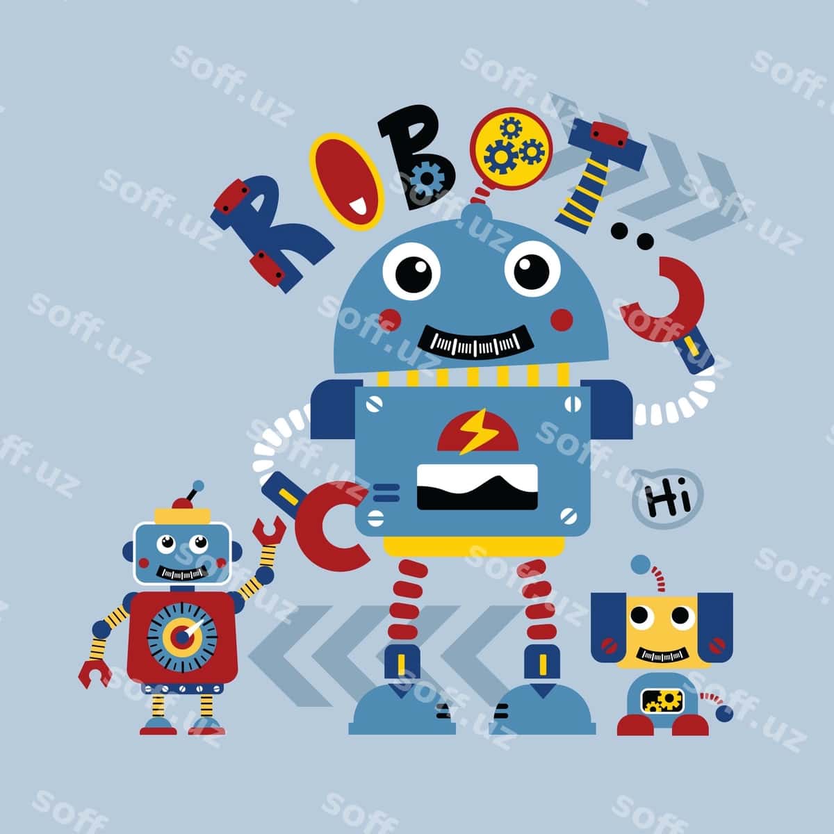 Mazali robot vektori | Cute robot vector 1