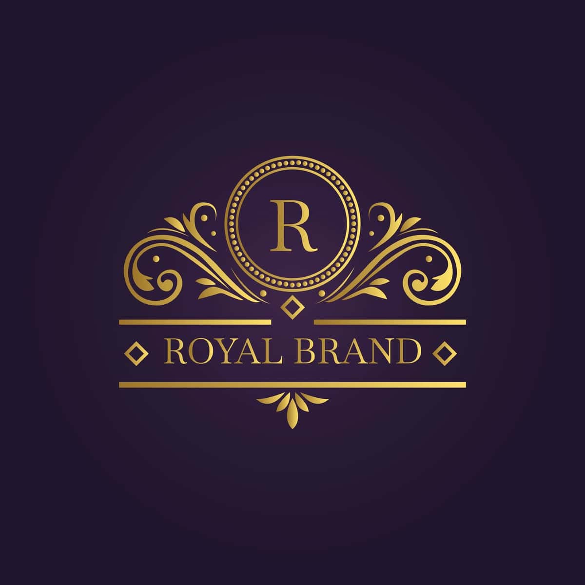 Hashamatli oltin qirollik brendi logotipi dizayni, zeb-ziynatli aylanma harfli | Luxury golden royal brand logo design with ornate swirls letter 1