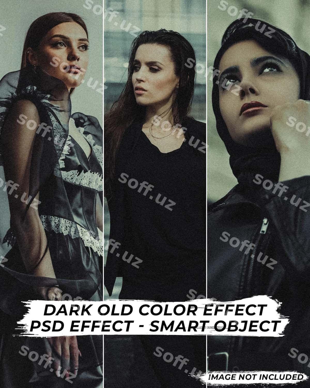 Qora eski rang effekti shabloni | Dark old color effect template 1