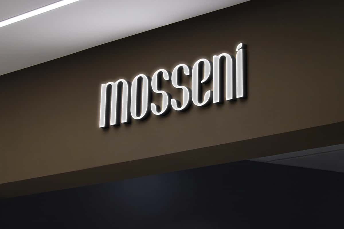 Logotipli hashamatli do'kon 3D belgisi | Logo mockup luxury storefront 3d sign 1
