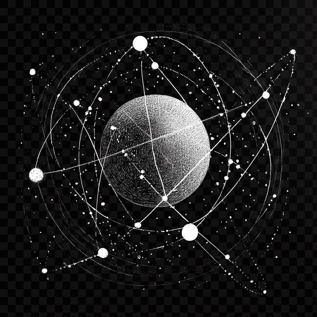Mavhum dizayn shaffof fon tasvirlangan qora oq vektor tasvir | Black white vector image depicting abstract design transparent background 1